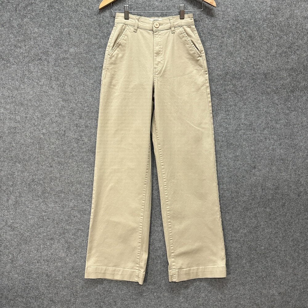 Cotton:On Pants Womens US Size‎ 2 Beige Khaki Baggy Wide Leg High Rise Cotton